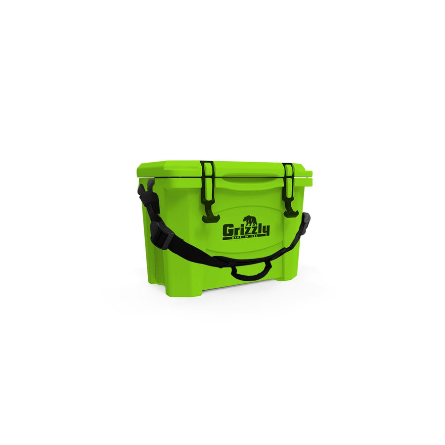 15 Cooler Grizzly | 15 qt Ice Chest Durable Rotomolded Insulated | Made in USA | Warranty for Life | For Beach Boat Camping Fishing Hunting | G15 | Lime