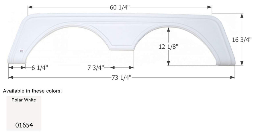 Fender Skirt ICON, Tandem, Newmar, FS784, Polar White