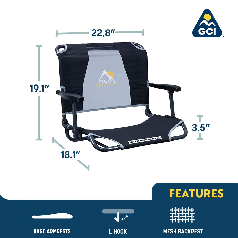 Big Comfort GCI Outdoor Stadium Chair with Armrests