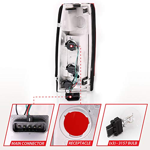 Cadillac/Chevrolet/GMC AnzoUSA 211140 Red/Clear G5 Tail Light Assembly - (Sold in Pairs)