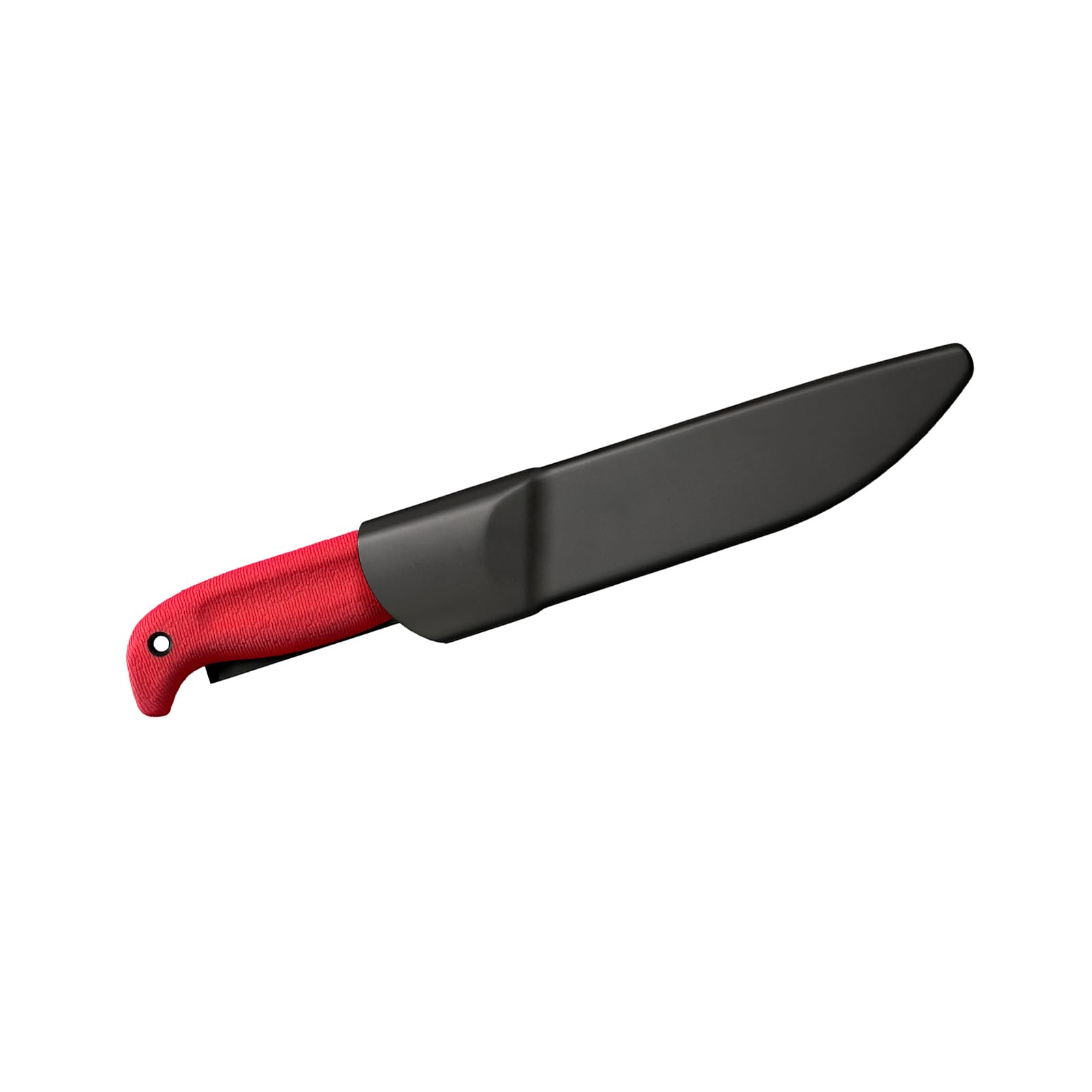 Cold Steel Scalper Tim Wells Slock Master Durable 6.5" 4116 Stainless Steel Fixed Straight Back Blade Outdoor Hunting Camping Utility Knife, 5.25" Red Textured Kray-Ex Handle