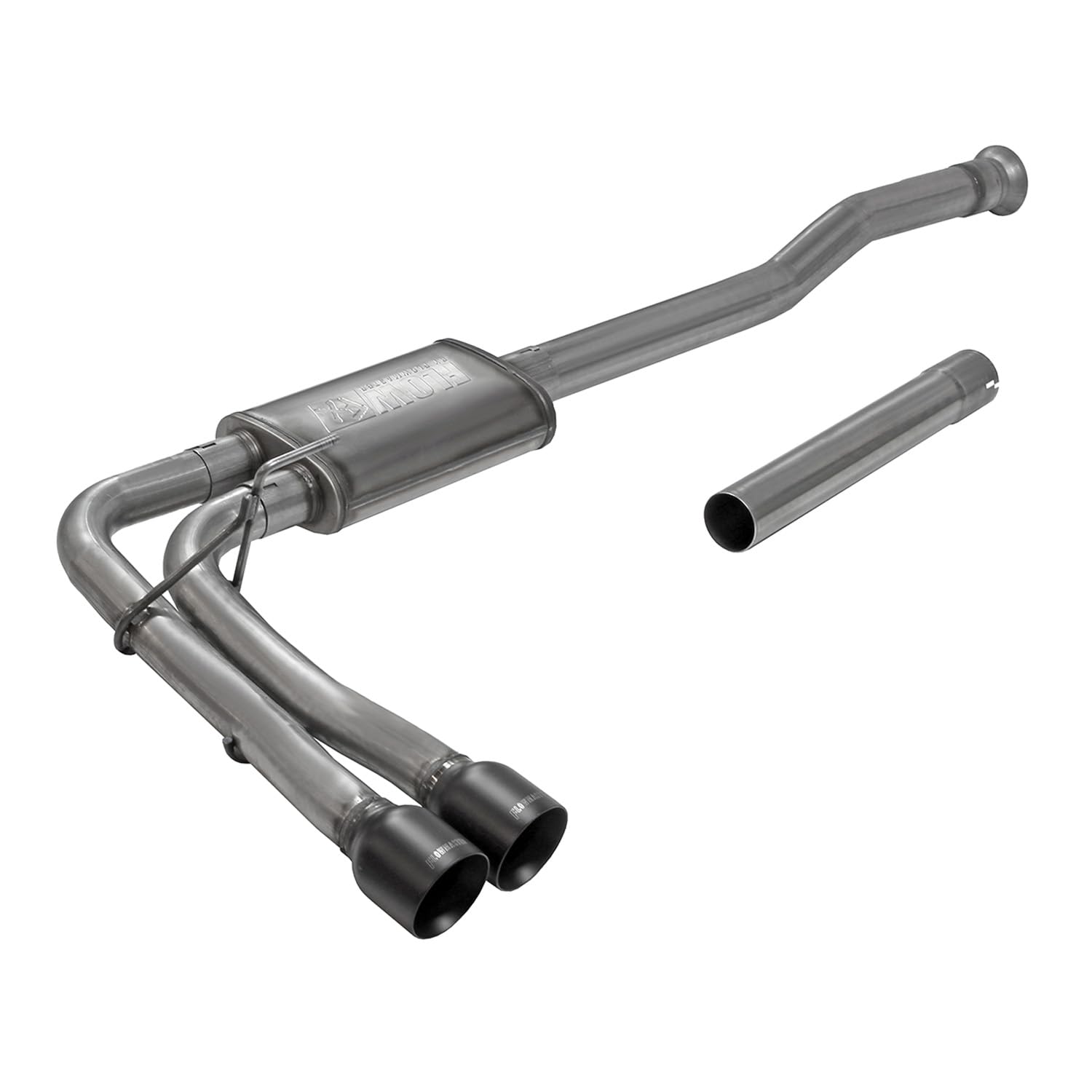 Flowmaster FlowFX 718116 Cat-Back Exhaust Kit 3 to 2.5 Inch Dual Same Side Exit 409 Stainless Steel 4 Inch Black Ceramic Coat 304 Stainless Steel Tips Compatible with 2020-2024 Ford F-150 2.7 3.5 5.0L