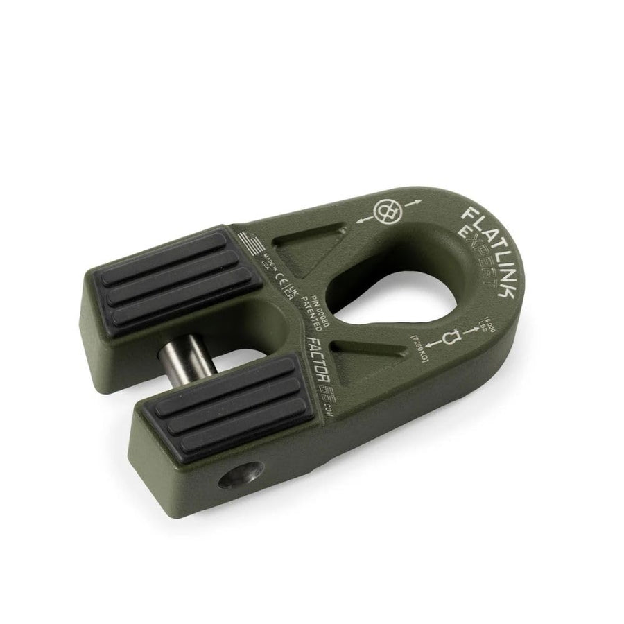 Flatlink E (Expert) Factor 55 00080-14 Replaces Conventional Winch Hook with a Stronger Shackle/D-Ring Mount Maximum Load 16,000 lb Ultimate Failure Greater Than 40,000 lb – OD Green