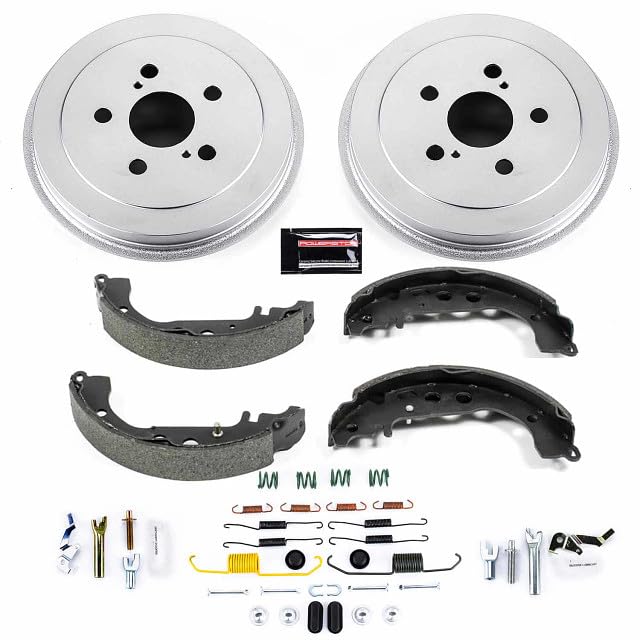 Power Stop KOE15444DK Rear Replacement Brake Kit-OE Brake Drums & Ceramic Brake Pads For Toyota Prius 2004-2008 [Model Specific]