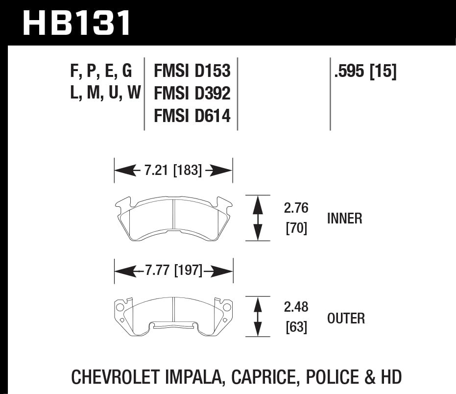 HPS Performance Street Brake Pads Hawk Performance HB131F.595