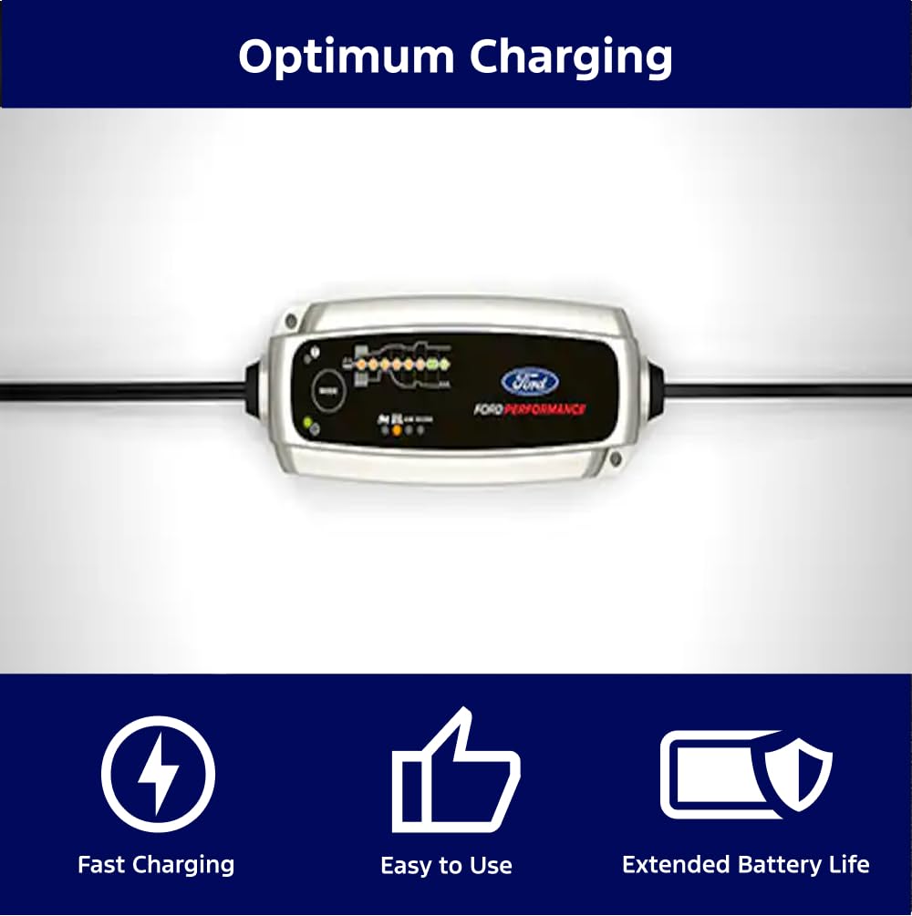 5.0 Ford Genuine OEM Smart Battery Charger and Maintainer by Ford Performance | AGM and EFB Battery Charging Capability | M10300FP