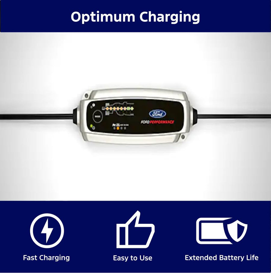 5.0 Ford Genuine OEM Smart Battery Charger and Maintainer by Ford Performance | AGM and EFB Battery Charging Capability | M10300FP