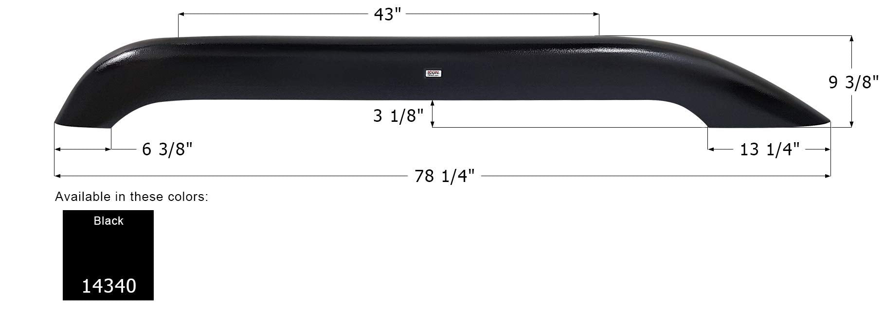 Fender Skirt ICON, Tandem, Weekend Warrior, FS4339, Black, LH