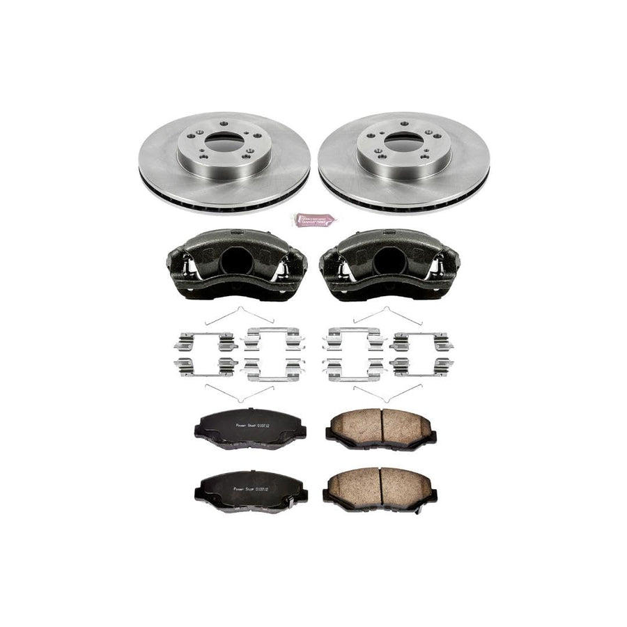 Power Stop KCOE1043 1-Click Autospecialty OE Replacement Brake Kit with Calipers For Honda CR-V 2002-2004, Honda Element 2003-2011 [Model Specific]