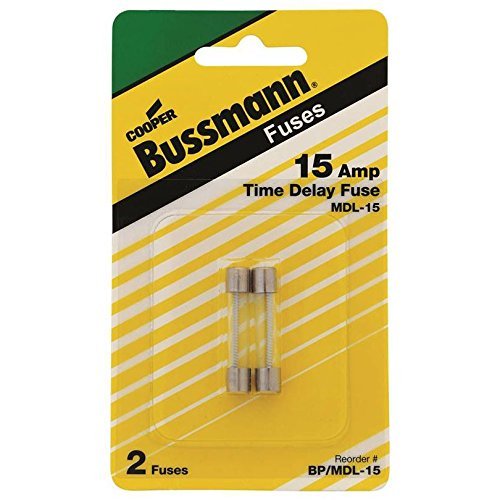 Bussman Mdl BP/MDL-15 Time Delay Glass - 15 Amp - 2 / Card