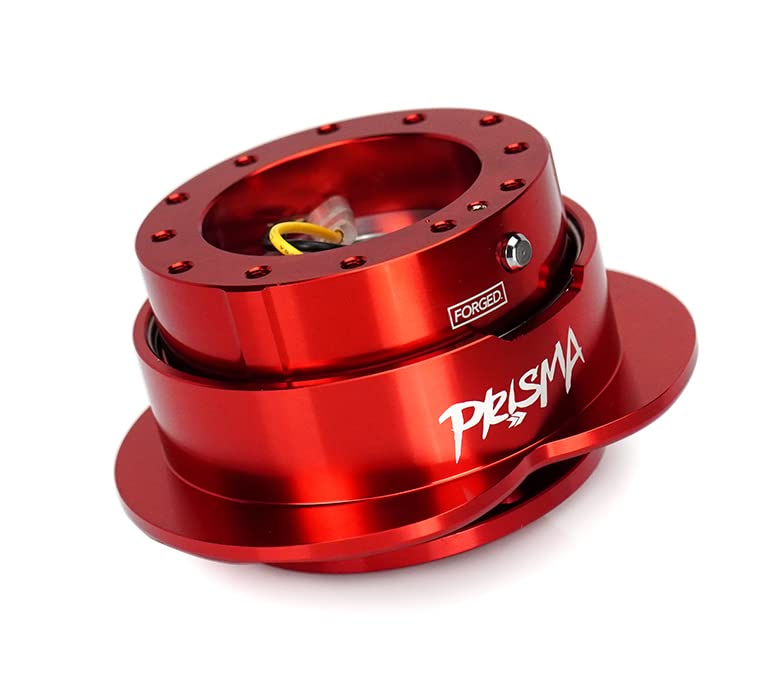 NRG Innovations Steering Wheel NRG-SRK-143RD Quick Release Kit Adapter Red Body/Red Heart Shape Ring Flares, 6x70mm & 6x74mm Bolt Pattern