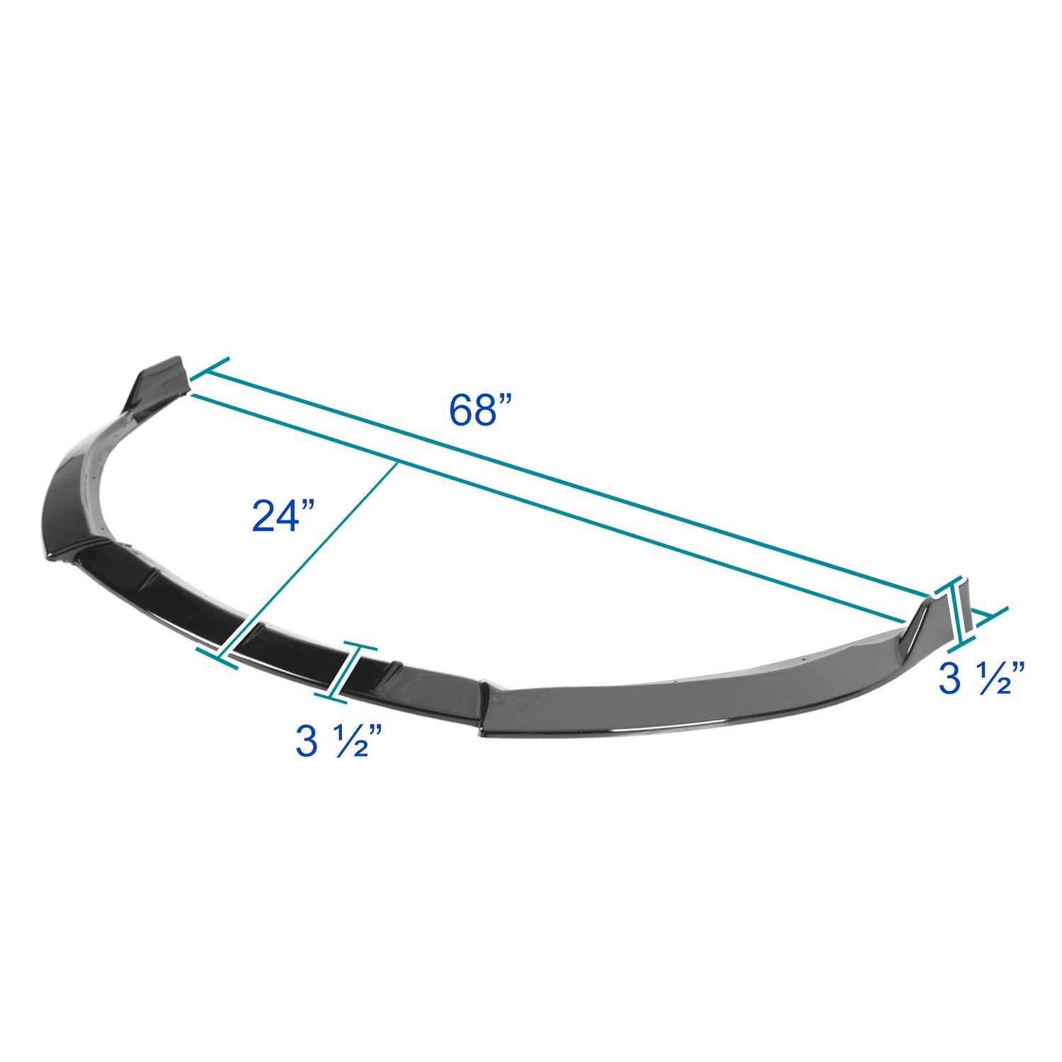 Front Bumper Lip Kit Spoiler Splitter Spec-D Tuning Glossy Black Compatible with Toyota Corolla L/LE 2014-2016