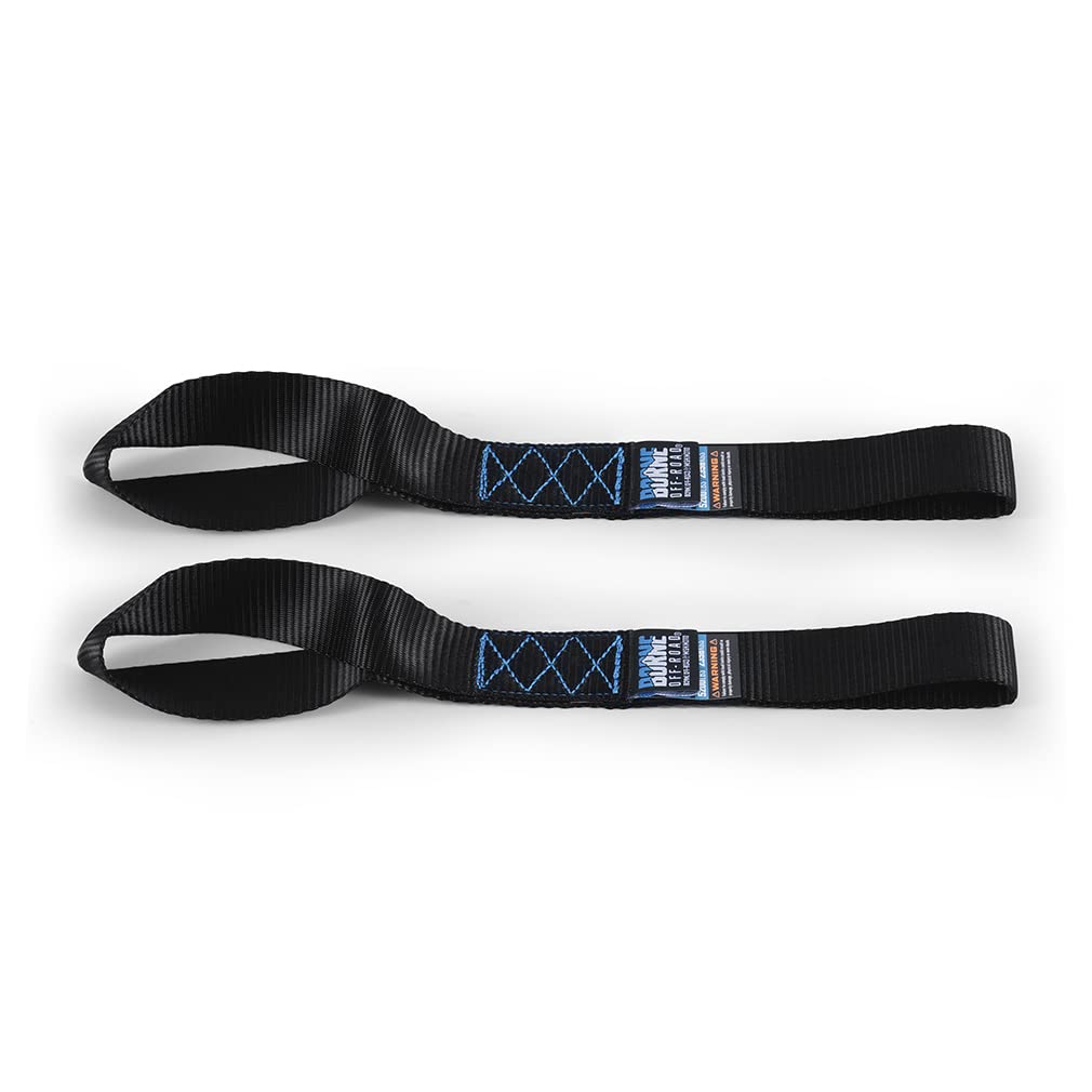Heavy-Duty Borne Off-Road Ratchet Tie-Down Kit (2-Pack), Black