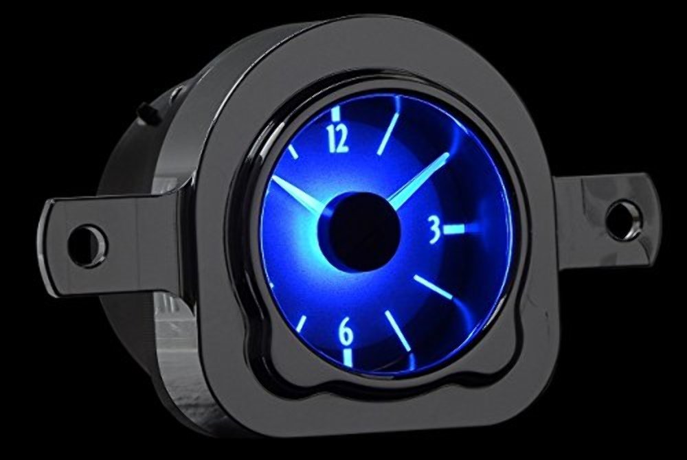 Dakota Digital VLC-51F-S-B Analog Clock Gauge Compatible with 1951 Ford Car for VHX gauges only Silver Alloy Blue Backlighting
