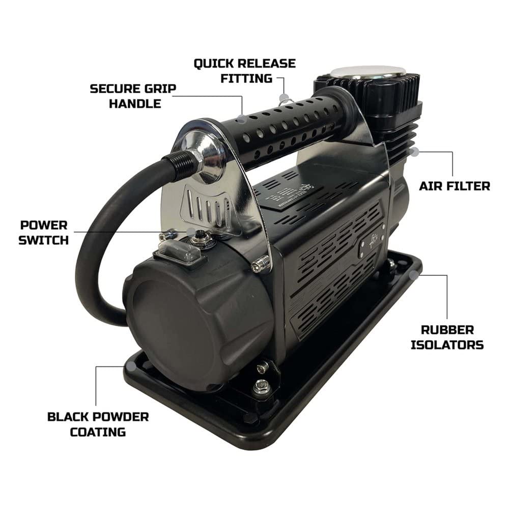 EGOI Portable Air Twin Compressor System Up Down Air 5.6 CFM With Storage Bag, Hose & Attachments - Single Motor