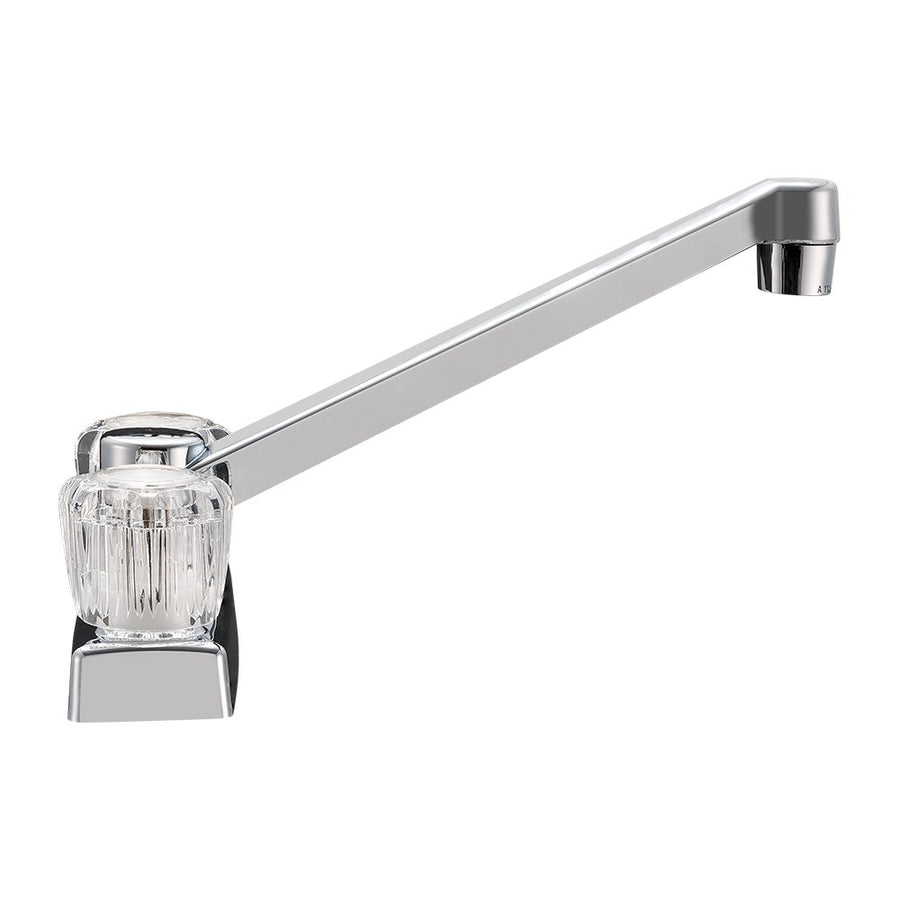 Dura Faucet RV DF-PK640A-CP Kitchen, Galley or Bar Swivel Faucet with Crystal Acrylic Knobs (Chrome)