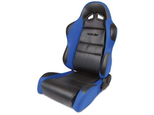 Black Vinyl ProCar by Scat 80-1605-65L Inside, Blue Velour Wings Bolsters Racing Sportsman Recliner Left Seat