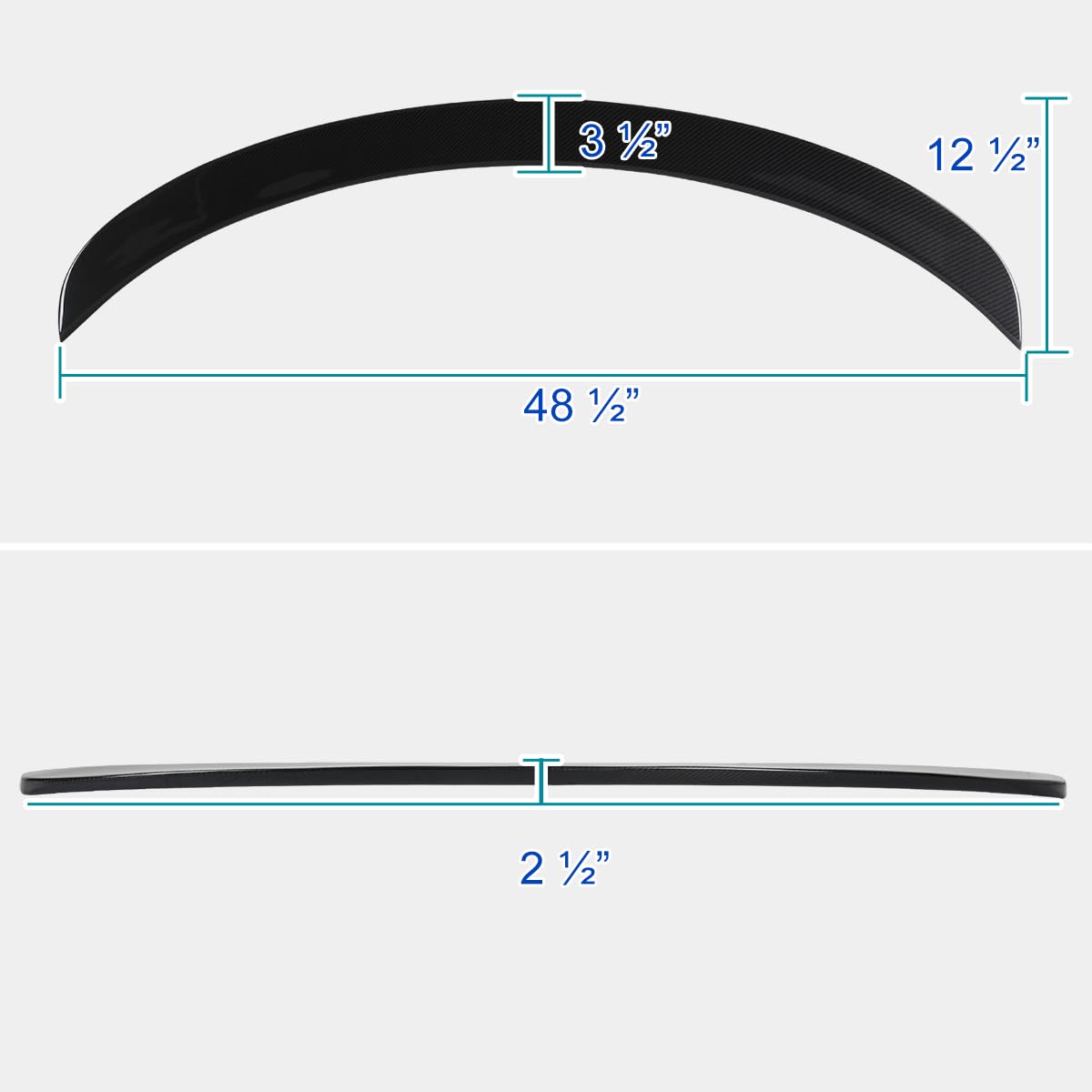 Carbon Fiber Spec-D Tuning Rear Trunk Spoiler for 2017-2020 Tesla Model 3 Models