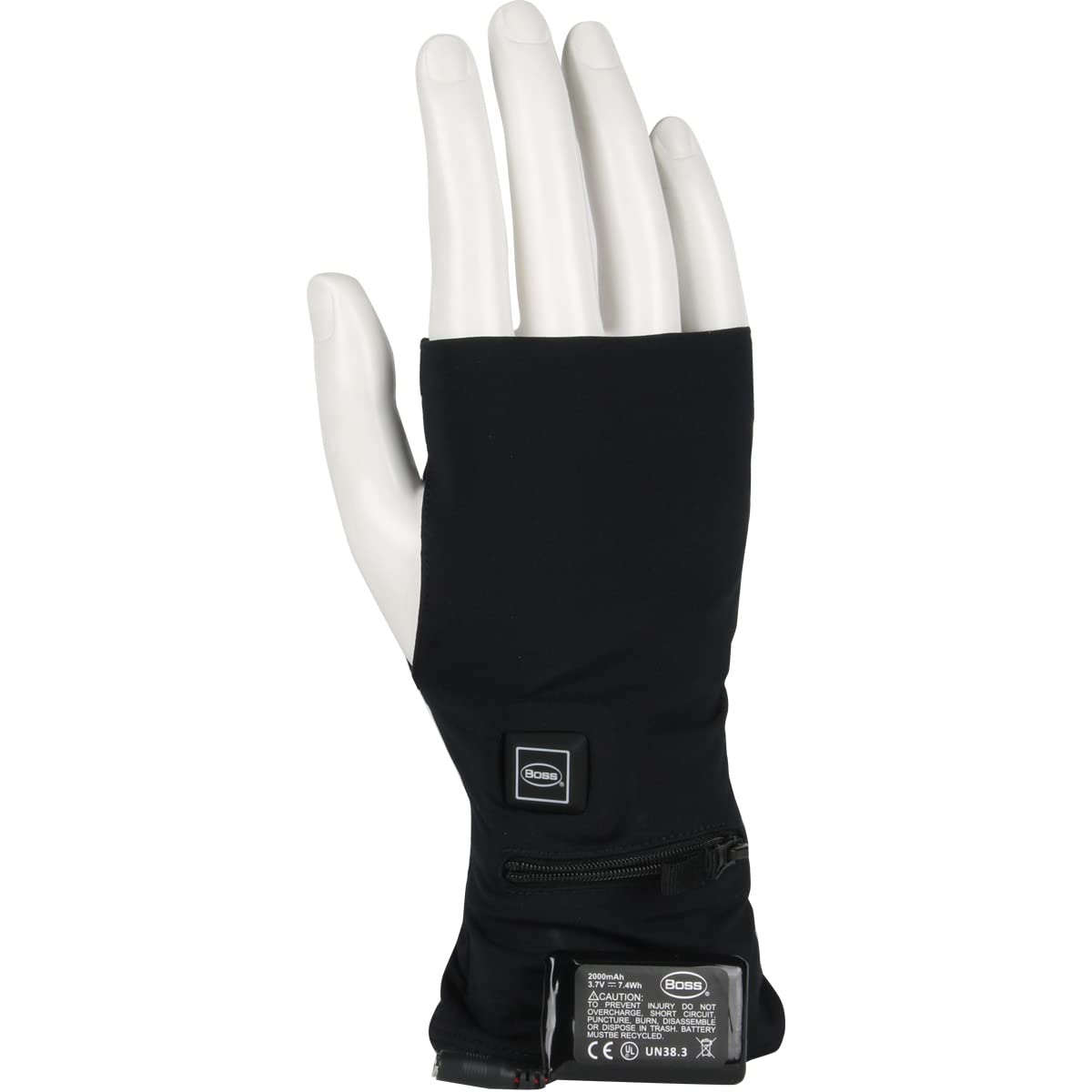 Therm™ Boss® Heated Glove Liner, 3 Heat Setting Control (low, medium, and high), one size, Soft Nylon 4-Way Stretch, Rechargeable, Black