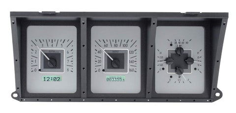 Dakota Digital VHX System-Silver Alloy Style Face Compatible with 1973-79 Ford Pickup w/White Display