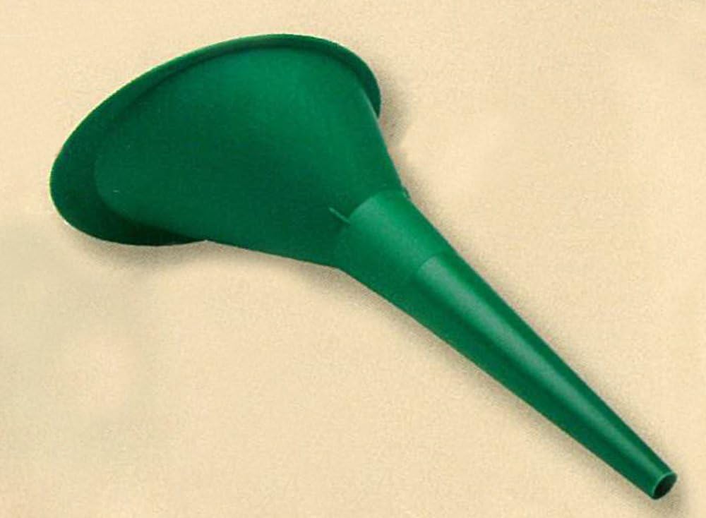 MIDWEST CAN MINI SUPER FUNNEL 3605, Round; 4-3/4 Inch Diameter x 4-3/4 Inch Height; 1 Pint Capacity; Green; Polypropylene; With Long Offset Spout