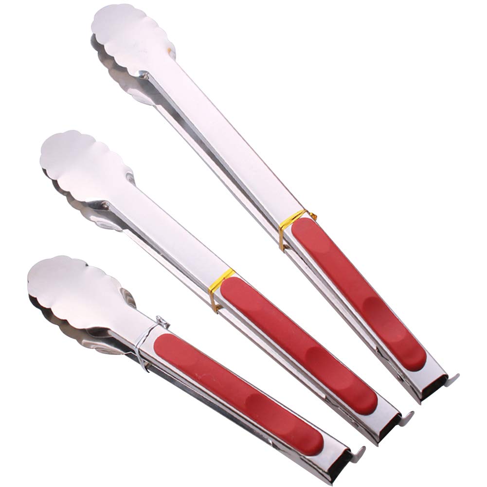 BBQ Tongs LZDseller01 Stainless Steel Heat Resistant Easy Clean No Zero Black 12