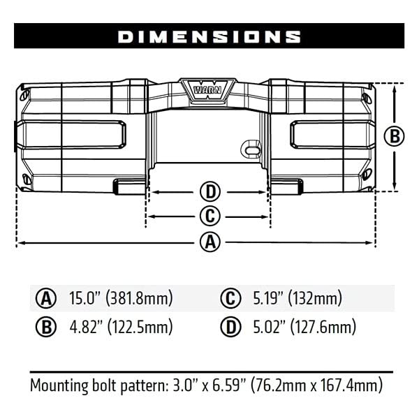 AXON 55 WARN Powersports Winch With Steel Rope and HUB Wireless Receiver: 1/4" Diameter x 50' Length, 2.75 Ton (5,500 lb) Pulling Capacity