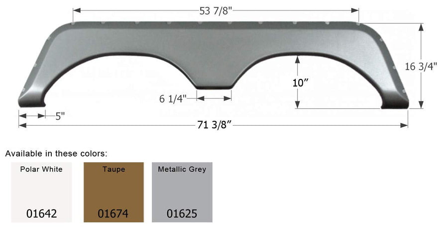 Tandem Axle Fender Skirt FS771 ICON 01625 for Jayco - Metallic Gray