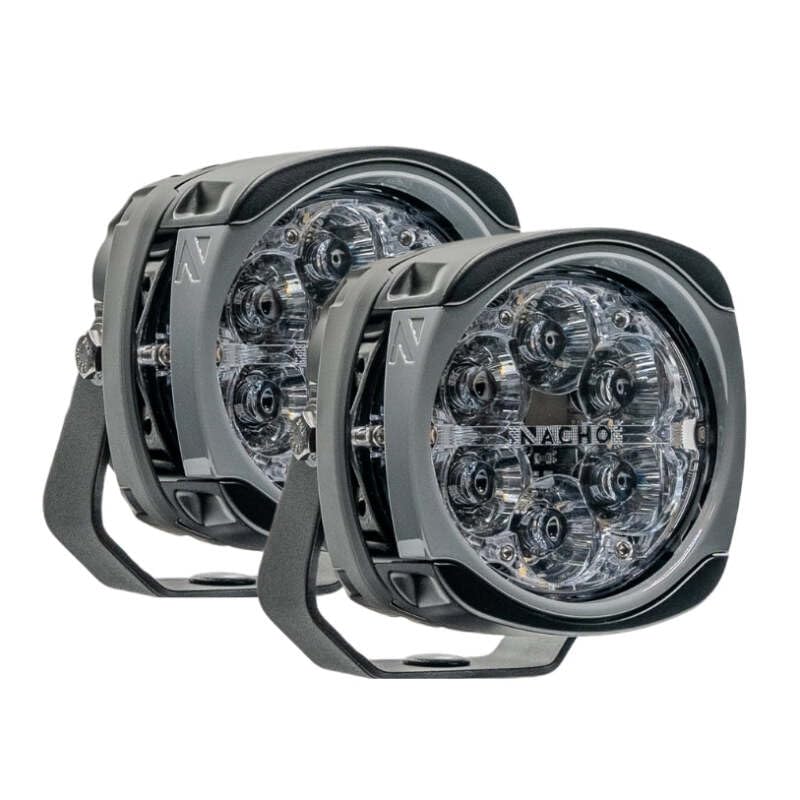Quatro NACHO PM415 Supreme 100 Spot Peak candela 562,028 Effective lumens 11,080 80 W each high-performance lighting ideal for 4x4 off road adventures - Pair