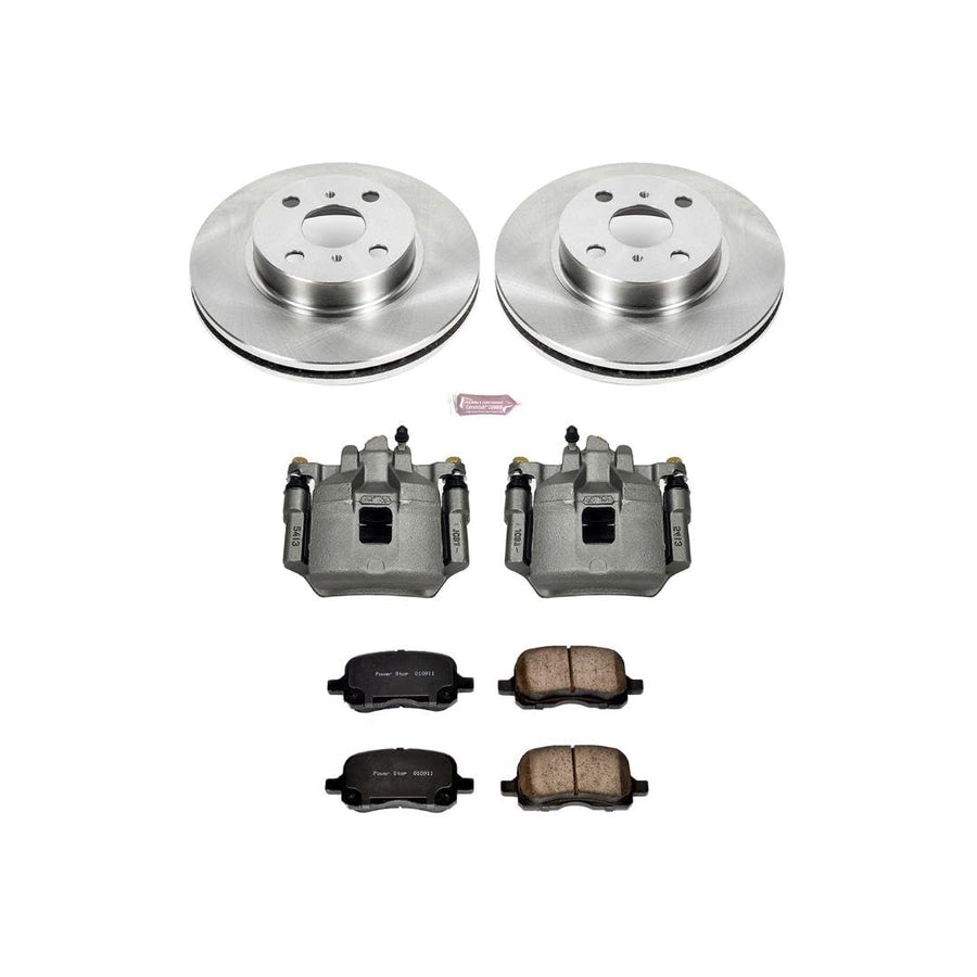 Power Stop KCOE1152 1-Click OE Replacement Brake Kit with Calipers For Chevrolet Prizm 1998-2002, Toyota Corolla 1998-2002 Autospecialty [Model Specific]