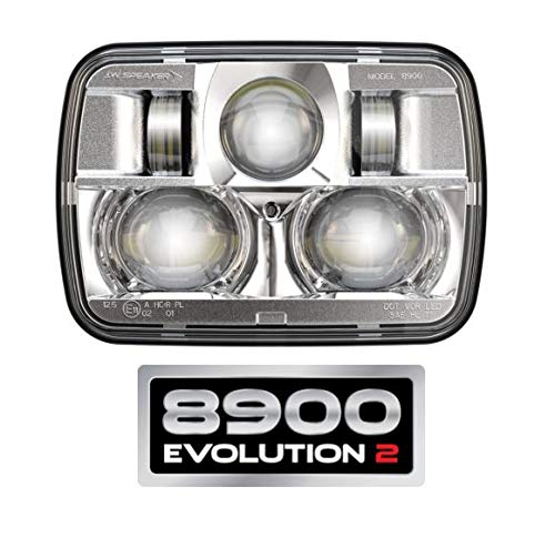 J.W. SPEAKER DOT/ECE 12-24V LED RHT High & Low Beam Headlight with Chrome Inner Bezel