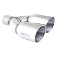Megan Racing MR-UT-PS Stainless 3.5" Universal Twin Roll Tip Racing