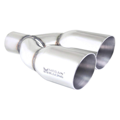 Megan Racing MR-UT-PS Stainless 3.5" Universal Twin Roll Tip Racing