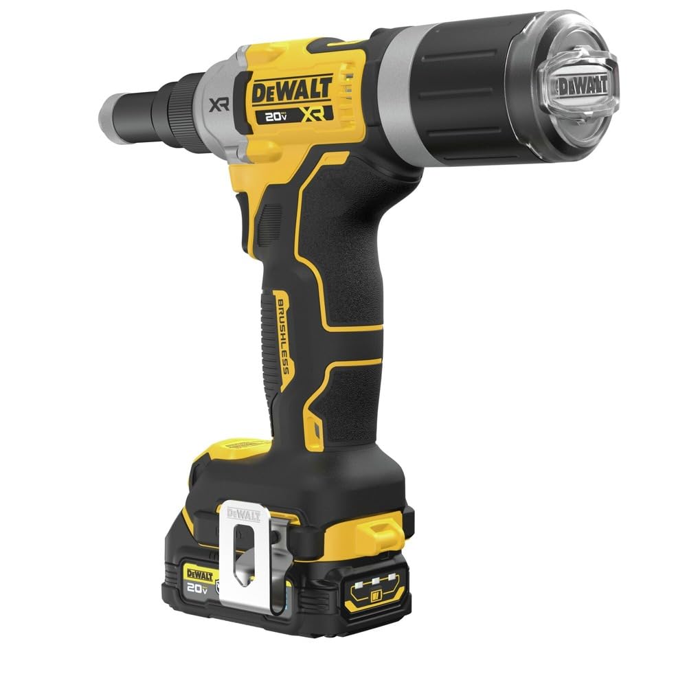 20V MAX XR DEWALT Cordless Rivet Tool, 1/4", Battery and Charger Included (DCF414GE2)
