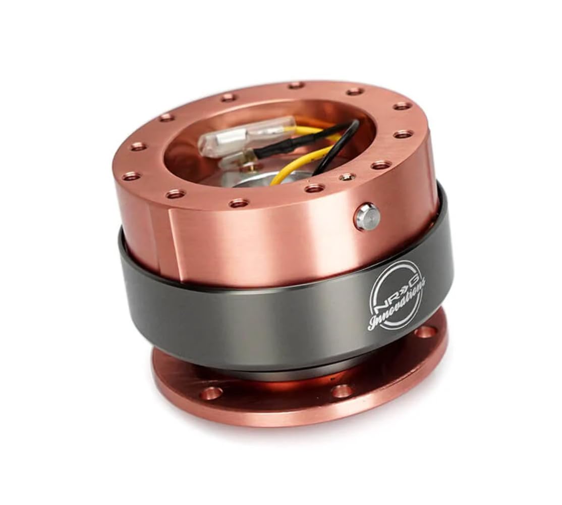 Gen 2.0 NRG Innovations Steering Wheel Quick Release Adapter 6-HOLE with Mounting Bolts, Quick Release - Rose Blush Body/Titanium Chrome Ring, NRG-SRK-200RB
