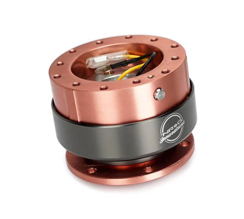 Gen 2.0 NRG Innovations Steering Wheel Quick Release Adapter 6-HOLE with Mounting Bolts, Quick Release - Rose Blush Body/Titanium Chrome Ring, NRG-SRK-200RB