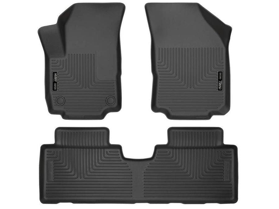 Weatherbeater Husky Liners Floor Mats | Fits 2018-2024 Chevrolet Equinox | Front & 2nd Row, 3-pc Black - 99131