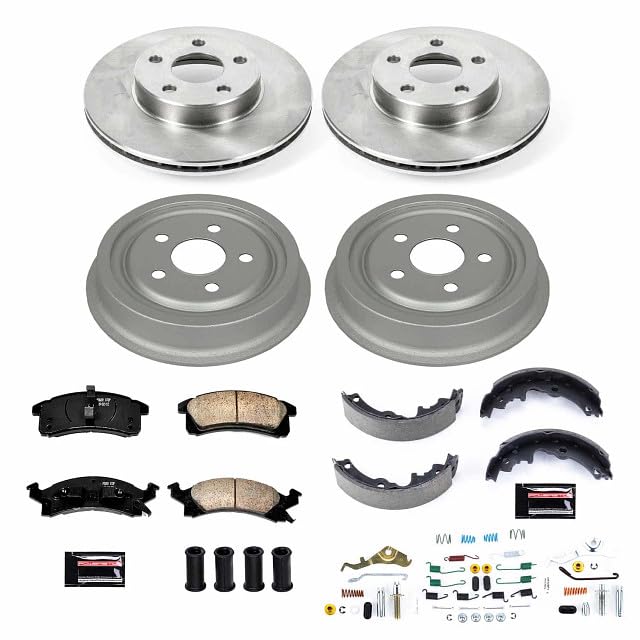 Power Stop KOE15083DK Front and Rear Replacement Brake Kit-OE Brake Drums & Ceramic Brake Pads For Chevrolet Cavalier, Pontiac Grand Am, Pontiac Sunfire [Model Specific]