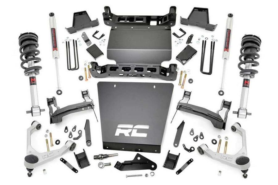 7" Lift Kit Rough Country with M1 Struts/M1 Rear Shocks for Chevy Silverado & GMC Sierra 1500 (2016-2018 w/Stamped Steel Control Arms)