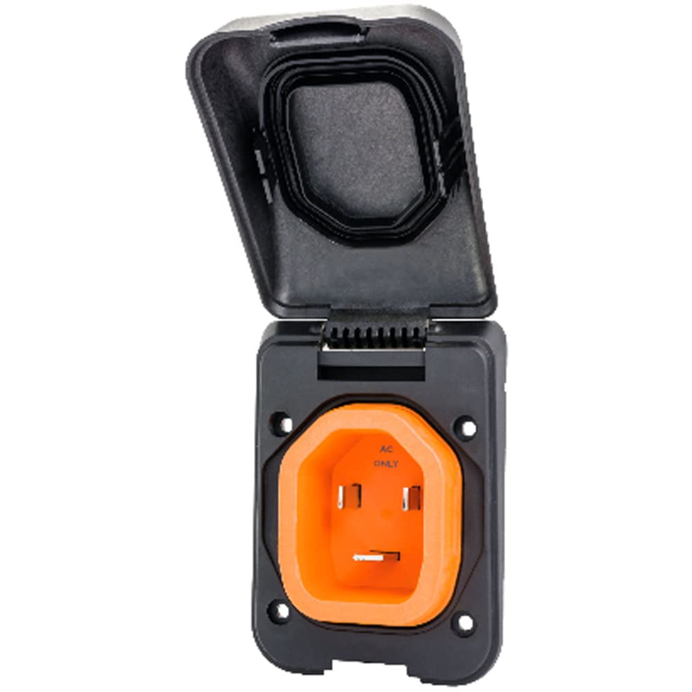 RV/Boat & Camper Shore Power Combo Kit - SmartPlug B16ASSYPW 16A 125V Female Connector & Non-Metallic Inlet Receptacle, Durable Weatherproof Electrical Connectors Kit