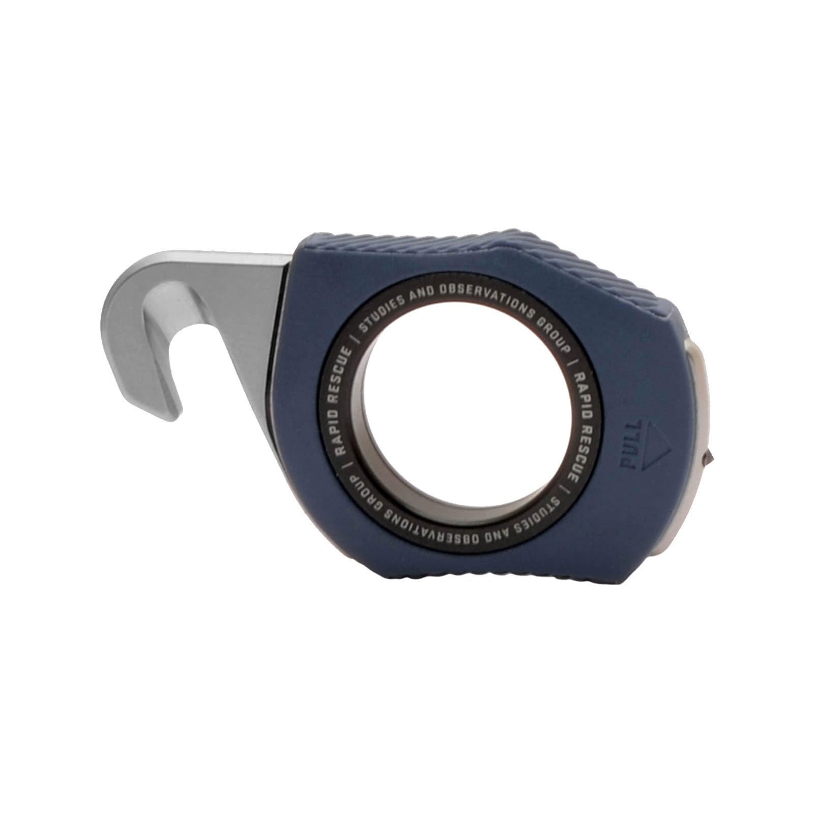 SOG Multi-Tool Rapid Rescue | Stainless Steel Seatbelt Cutter, GRN Handle, Aluminum Pull-Ring, Quick to Deploy from The Sheath, Midnight Blue