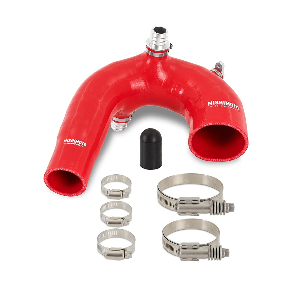 Mishimoto J-Tube Silicone Intake Compatible With Polaris RZR XP Turbo 2016+, Red
