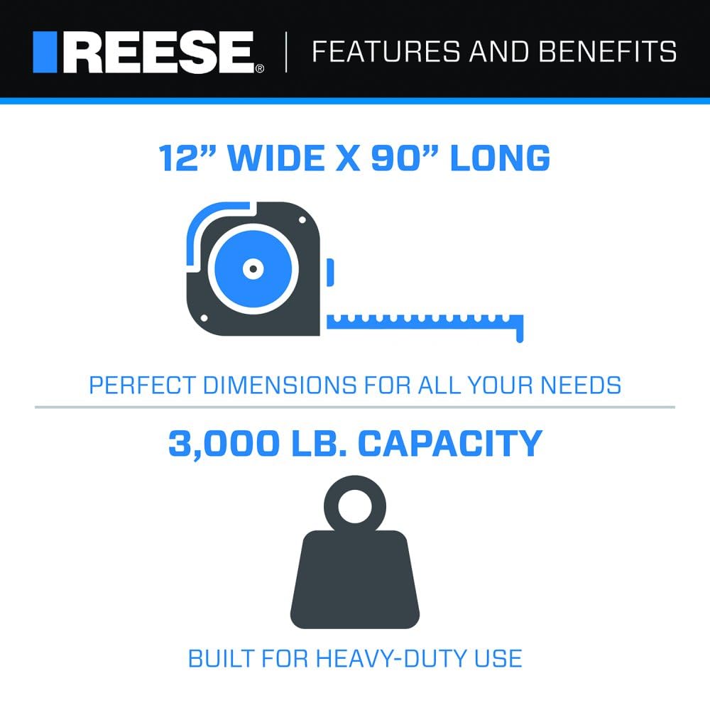 Heavy Duty Reese Loading Ramp, 12 Inch x 90 Inch, 3,000 lbs. Capacity, Pair