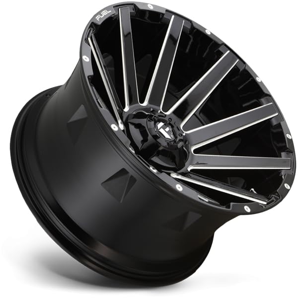 1PC FUEL CONTRA 24x12 5x127.00/5x139.70 GLOSS BLACK MILLED (-44 mm) Wheel Rim