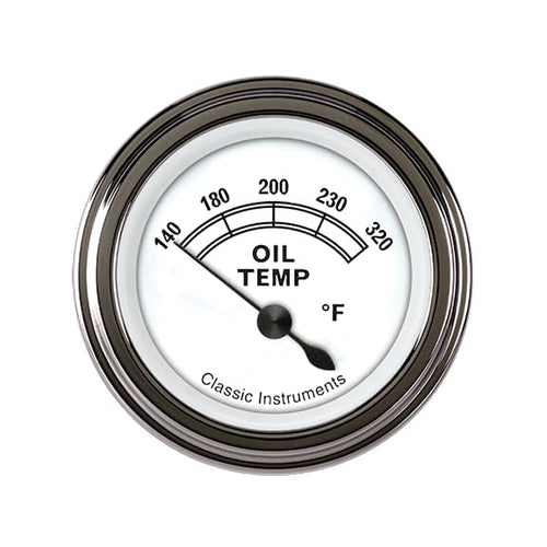 Classic Instruments 2 1/8" Oil Temperature Gauge CW28SLF Classic White