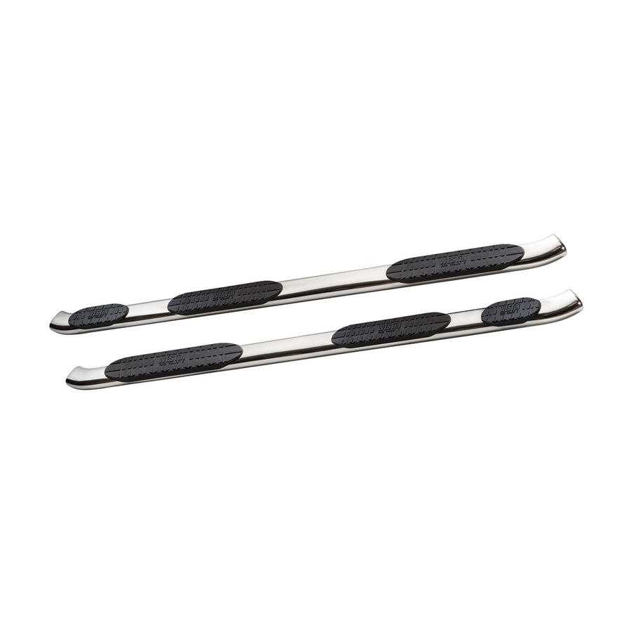 Westin PRO TRAXX 5 Oval Nerf Step Bars fits 2019-2025 Ram 2500 3500 8ft. Crew Cab Bed (Excluding Dually) Polished Pair