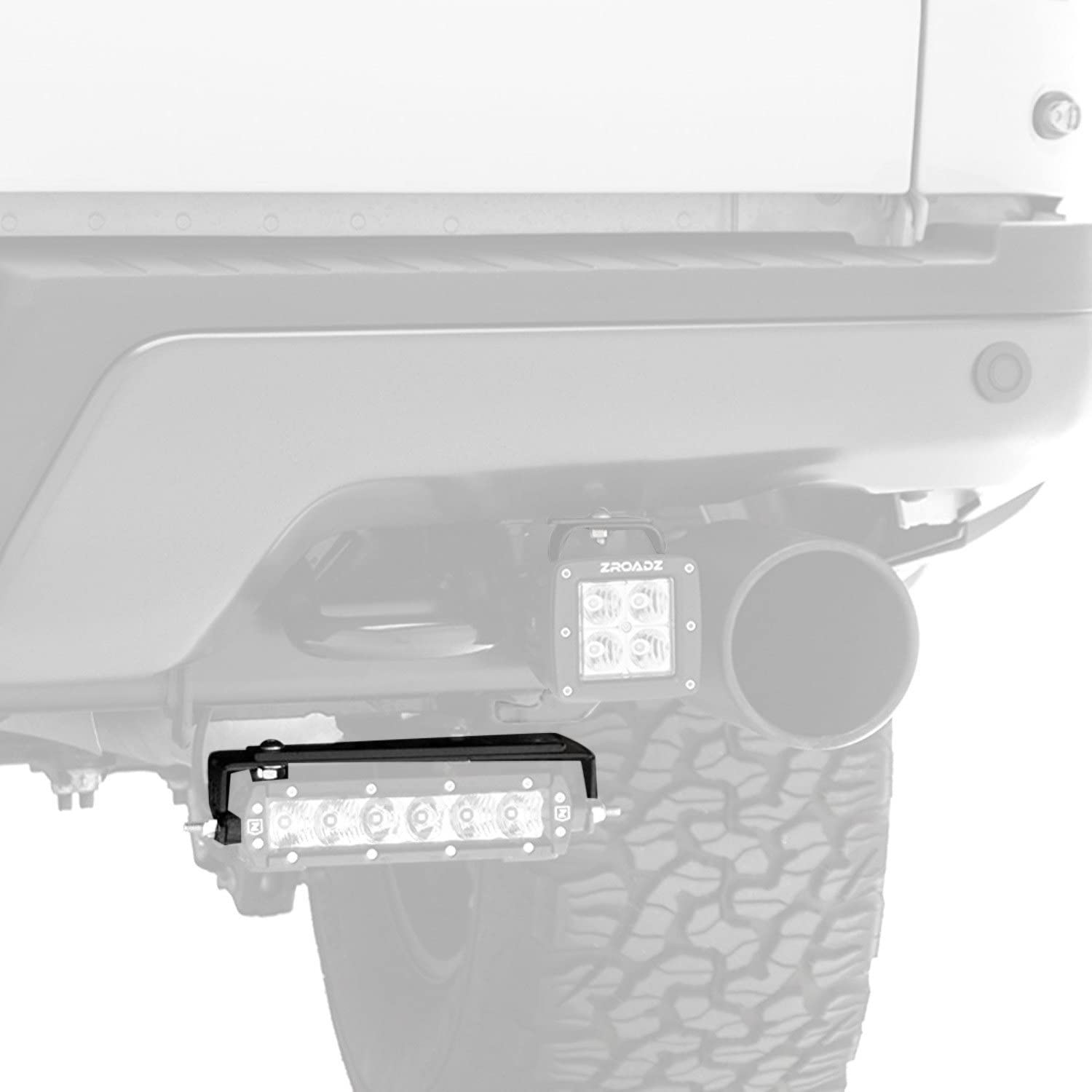 ZROADZ LED Mounting Bracket Under Rear Bumper - Compatible w/ 2018-2020 Ford F-150 - to Mount (2) 6 Inch Single Row Slim ZROADZ or similar style LED Lights (Not Included) - PN Z385662