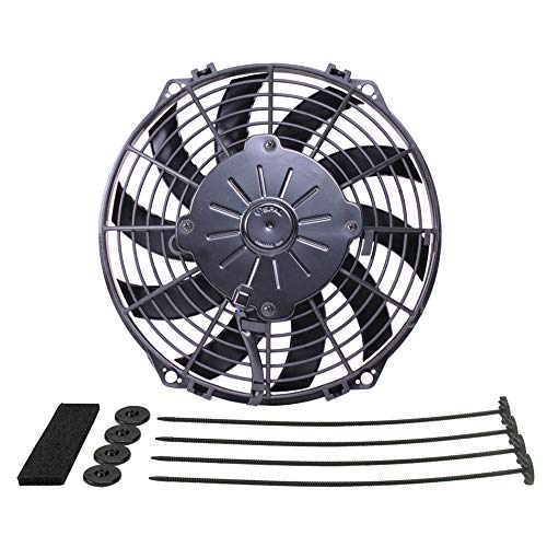 Derale Cooling Electric Fan, Standard, 9 in Fan, Puller, 625 CFM, Curved Blade, 9-11/16 x 9-11/16 in, 2 in Thick, Plastic, Each