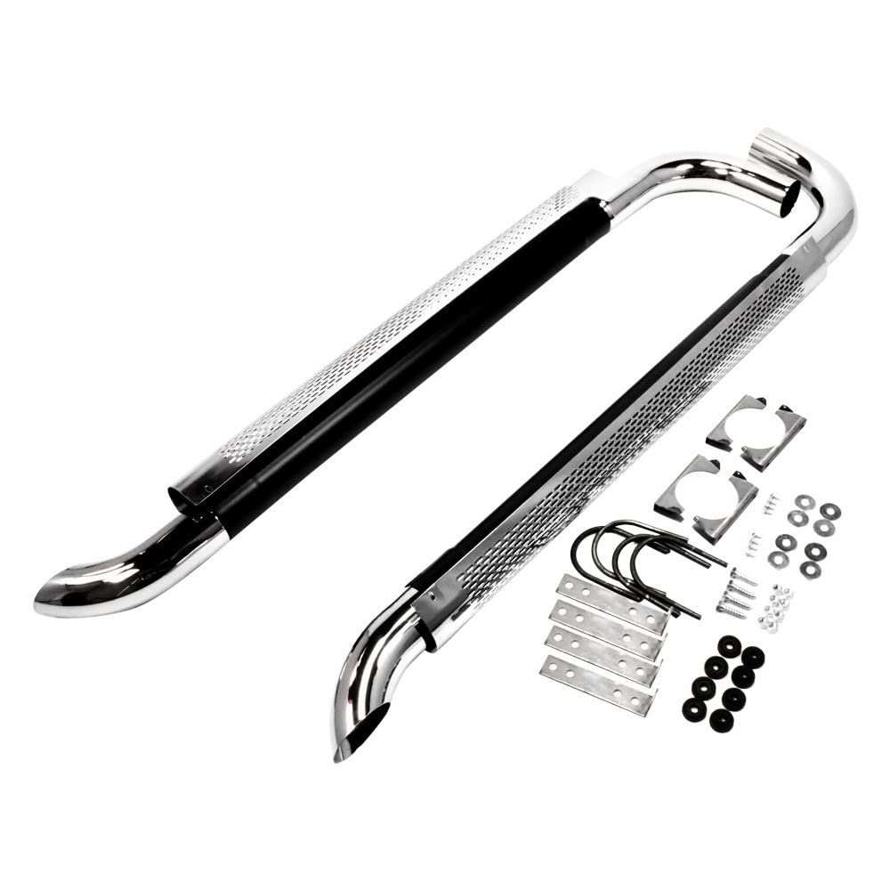 60" Chrome Patriot Exhaust Side Exhaust Silver H1060