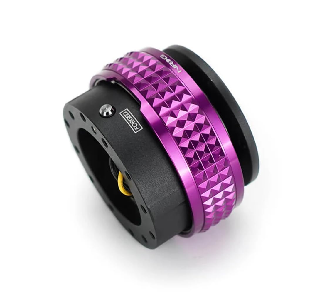 NRG Innovations Gen 2.1 NRG-SRK-210BK-PP Race Steering Wheel Quick Release Kit Adapter, Black Body/Purple Pyramid Ring